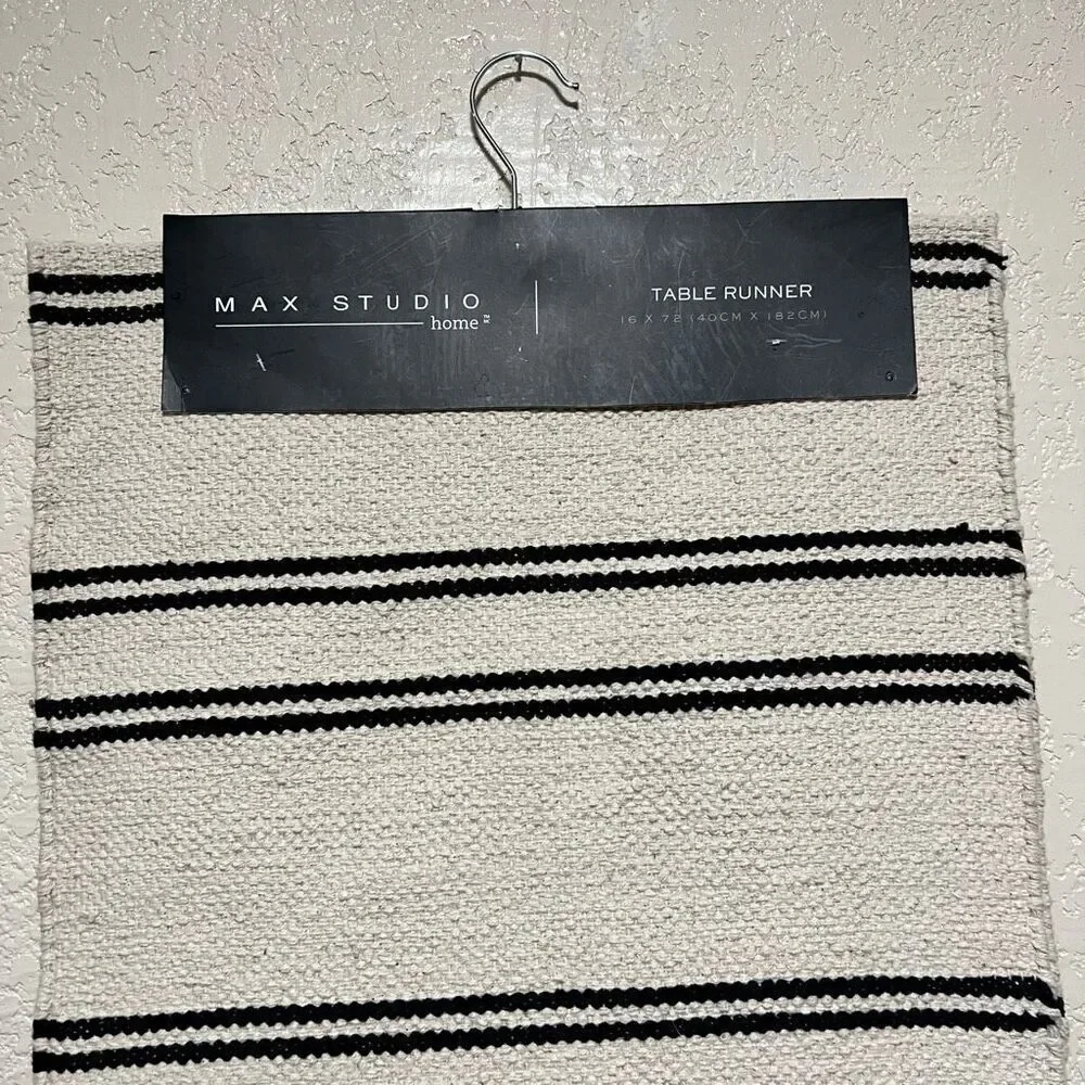 Max studio Table Runner Neutral Nautical striped home decor